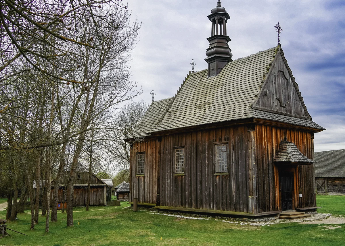 Traditional wooden church at Tokarnia Museum