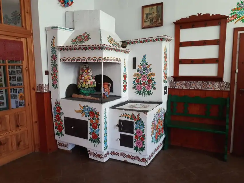 Close-up of folk art details in Zalipie